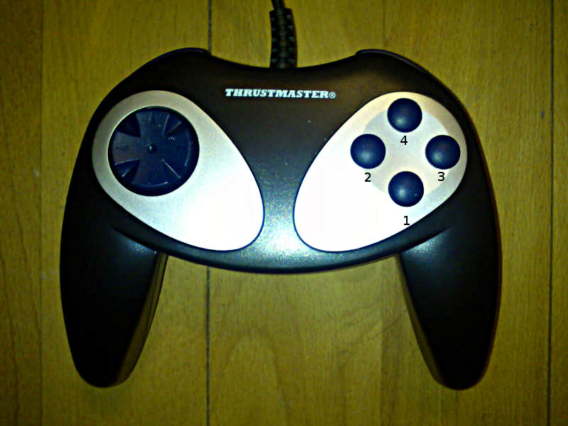 Thrustmaster top view; Buttons Numbered